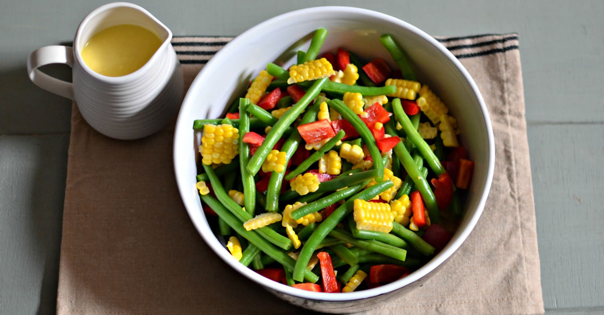 Green Beans with Corn & Roasted Red Peppers